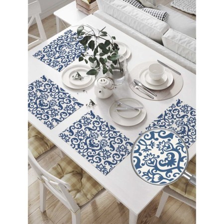 Set of napkins for setting the table "Patterns Gzhel", rectangular, size 32x46 cm, 4 pcs-1