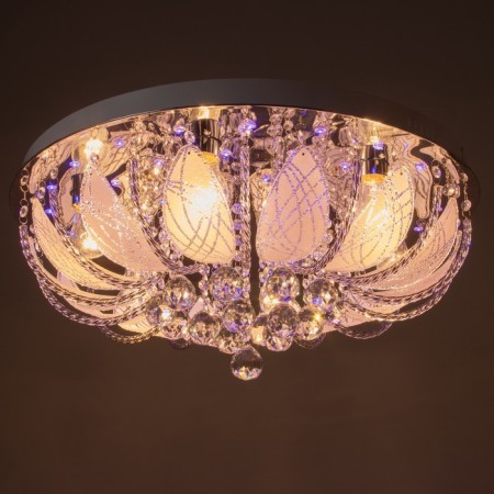 Svetogor chandelier "Drops" 8x60W E27 LED lighting chrome 60x60cm-10