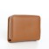 Women's wallet on the button, brown color