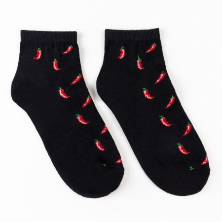 Women's socks "peppers", black color, size 23-25-1