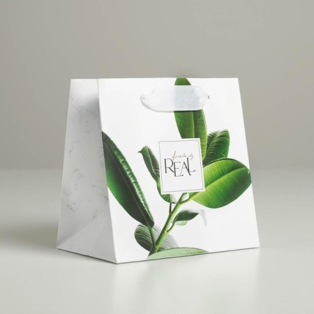 Gift Laminated Square, packaging, “leaves”, 14 x 14 x 9 cm-1
