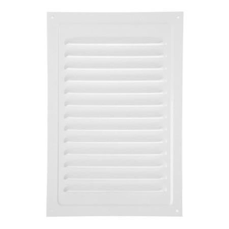 Ventilation grate "Space" RM2030, 200 x 300 mm, with a grid, metal, white