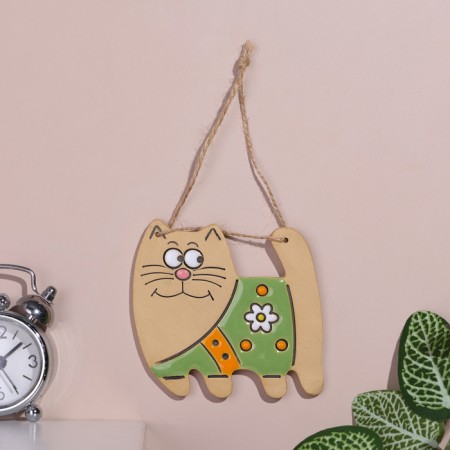 Панно "Котик", 7х8 см, майолика-8