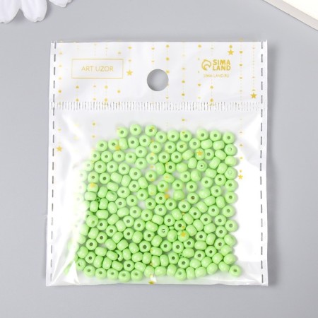 Glass beads 6/0 "pistachio" 15 grams-2