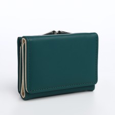 Women's wallet on the button, the color is dark green