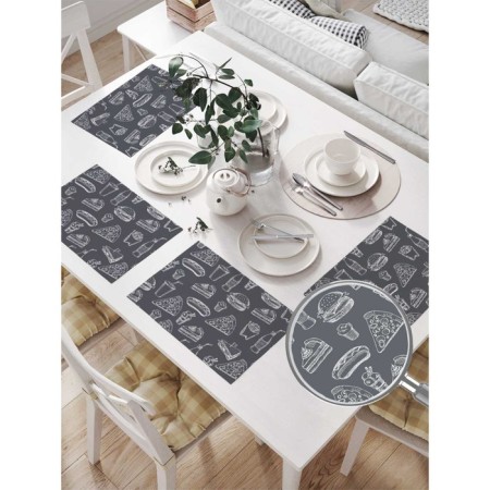 A set of napkins for setting the Fast Food table, rectangular, size 32x46 cm, 4 pcs-1