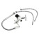 Kitchen mixer Zein ZC2033, flexible surge, crane boux brass 1/2 ", white/chrome