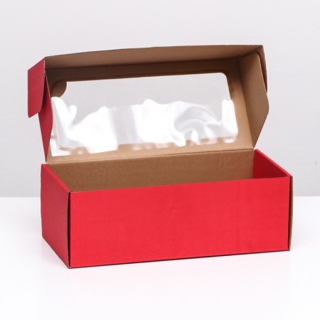 Self -charged box, with a window, scarlet, 16 x 35 x 12 cm-2