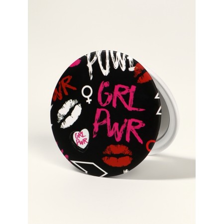 Mirror folding circle (2) C/took D7.3cm grl pwr black layer packet QF-1