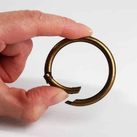 Karabin ring, d = 38/48 mm, thickness - 5 mm, silver color-2