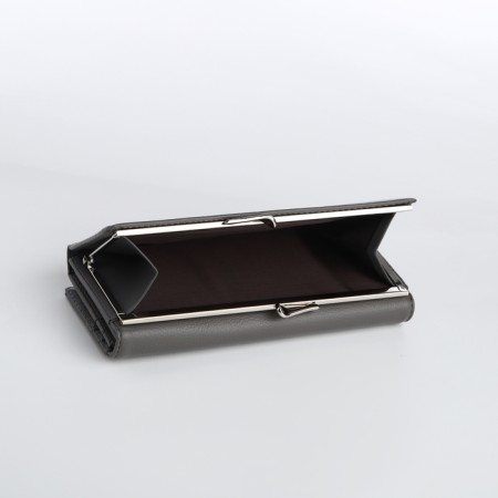 Women's wallet on magnet, gray color-4