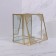 Great organizer for storage, with a lid, glass, with a mirror -bottom, 1 section, 15 × 15 × 8.5 cm, the color is transparent/copper