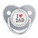 Nipple - Orthodontic dummy I love dad, with a cap, +6 months, white/silver, rhinestones