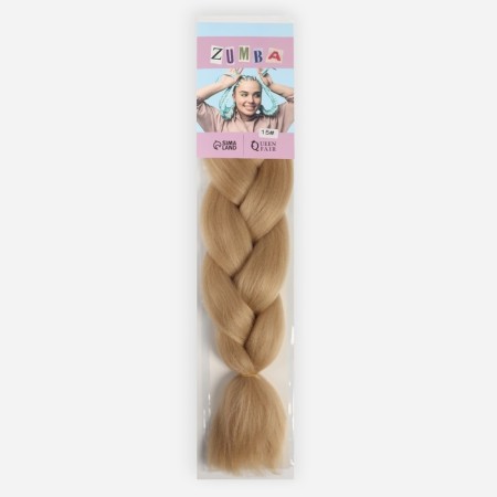 Zumba Kanecalon is monophonic, corrugated, 60 cm, 100 g, light blond color (#AY5)-6