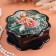 Casket "Children in the Meadow", black, 16 x 16 cm, lacquer miniature