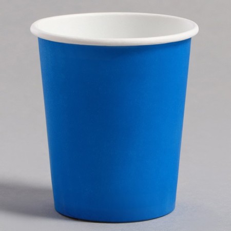 Set of paper dishes is disposable: 6 plates, 6 glasses, blue color-13