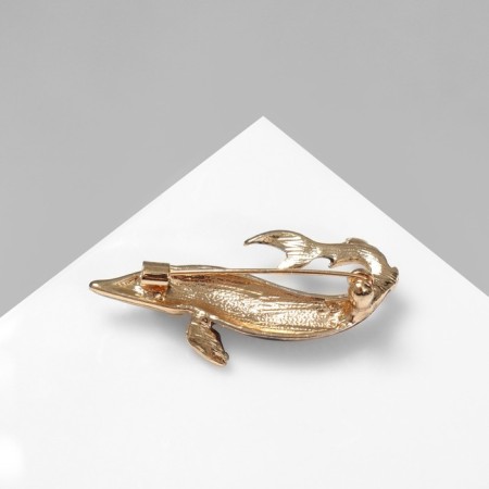 Brooch "Fish" Opestr, black-brown color in gold-1