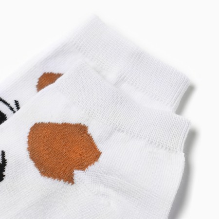 Women's socks "Dog", white color, rr 23-1