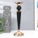 Summary Metal for 1 candle "David" black with gold 33.3x11.5x11.5 cm