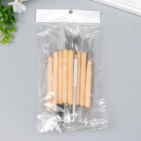Tools for creativity set of 11 pcs wood, metal 17 cm 28x11.5 cm-4