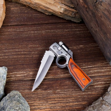 A folding semi -automatic "gun", a blade 7 cm, with a flashlight-2