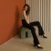 Women's pants minku: classic, black color, size 48