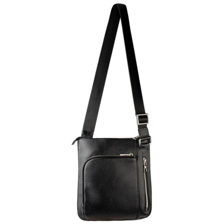Male bag, lightning department, 2 outer pockets, adjustable belt, black color