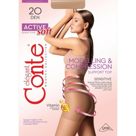 Female tights Conte Elegant Active Soft, 20 Den, size 4, Bronz color-3