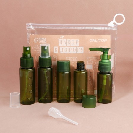 Storage set, in a case, 6 items, with marking, green color-1