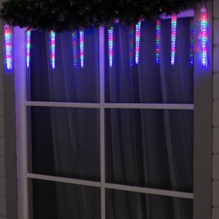 Garland “icicles rhyflated” 2.5 × 0.3 m, IP65, transparent thread, 192 LED, glow of multi with the effect of 12 V effect