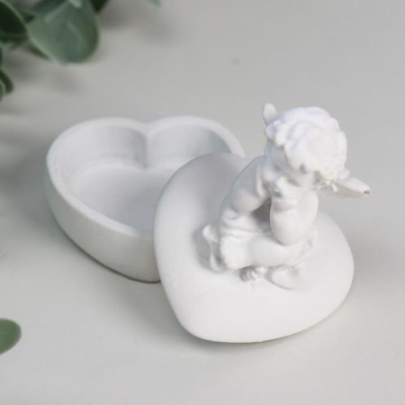 Souvenir Polystone Casket "Snowthrough angel on the heart" MIX 6.3x4.7x4.7 cm-5