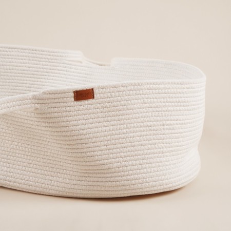 Basket wicker for storing things, carrying and swaddling, with mattress, cotton 70x38x25 cm-3
