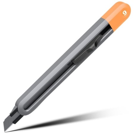 Technical knife Deli HT4009C 112887, Softtach, Gray, 9 mm