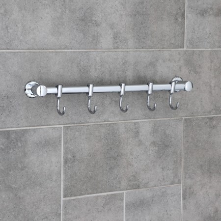 Wall hook on the bar, moving, accoona a163-5, 5 pcs, color chrome