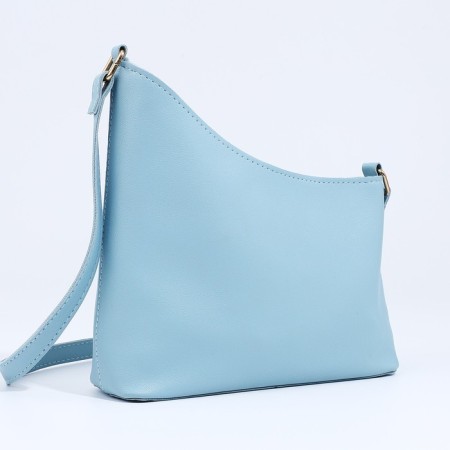 Bag Cross-Bodi with a zipper, blue color-4