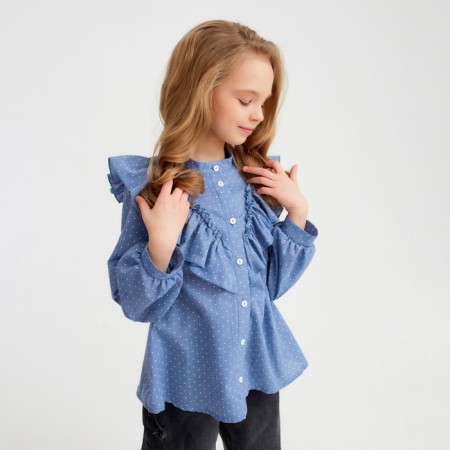 Children's shirt Minaku: Cotton Collection Blue Blue, Height 104-2