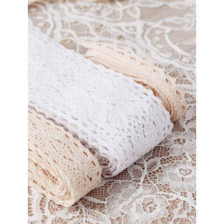 Knitted lace, 10 mm × 15 ± 1 m, beige color-2