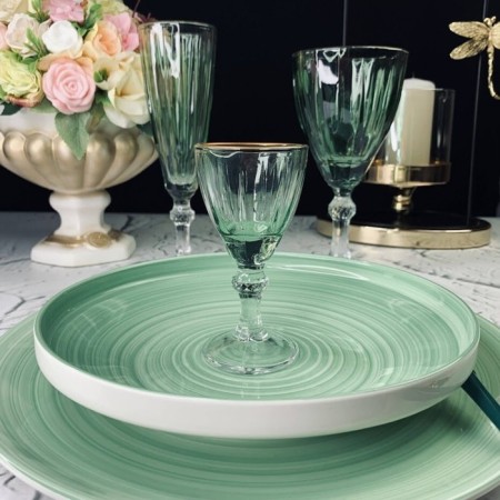 Set of glasses Lenardi, 6 pcs, green color