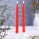 A set of candles of twisted, 2.2x 25 cm, lacquered 2 pieces, red