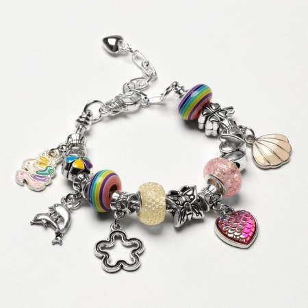 Set for creating bracelets "Gift for Girls", unicorn, cells, 48 ​​items, color-2