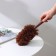 Brush for removing dust of the antistatik, 29 cm, with a stand on a suction cup, microfiber, brown color