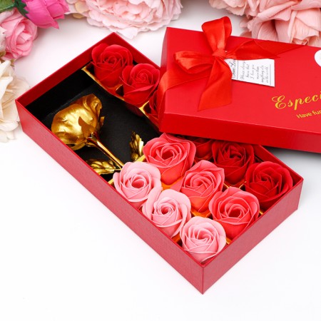 Soap roses of colored shades and a gold rose, set-5