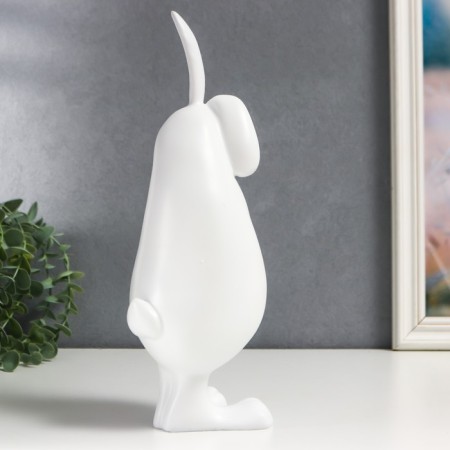 Polystone souvenir "White rabbit hugs heart" 31x11x12 cm-3