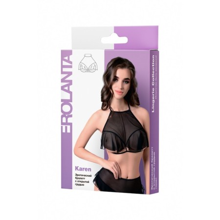 Erotic Bralett Erolata Karen with open breasts, black (46-48)-8