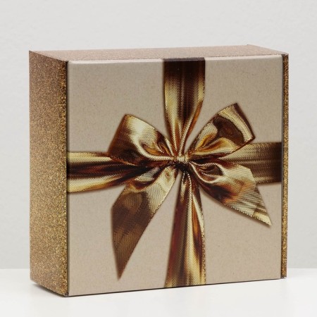 Self -assembly box "Bant", gold, 23 x 23 x 8 cm