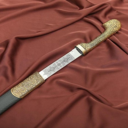 Caucasian checker, souvenir "shamil" Set-leather/brass-8