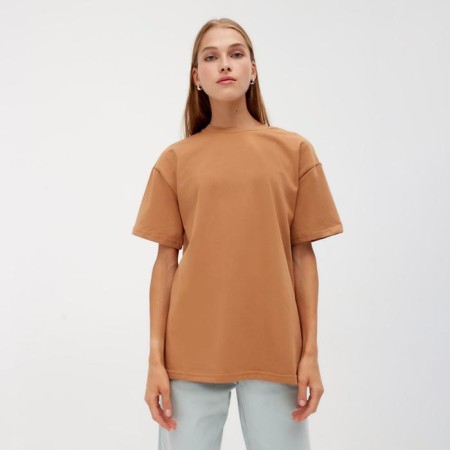 Women's T-shirt Minaku Oversize Fit: Sand color, river 52