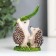 Souvenir Polystone "Hedgehog with a hedgehog under the leaf" "7.8x5.3x3.4 cm