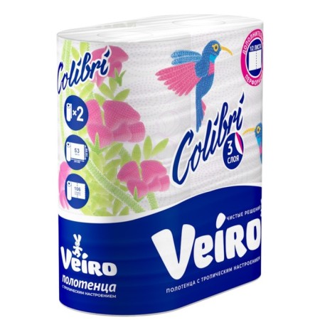 Paper towels Veiro Colibri, 3 layers, 2 rolls-1