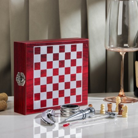 A set for the wine of the share, 4 objects: thermometer, ring, opener, cork, chess in the kit-9